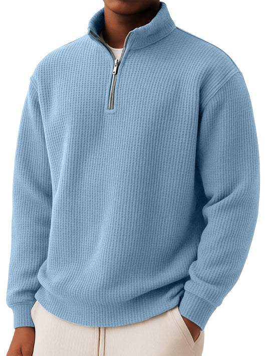 Cozy Waffle Zip Pullover