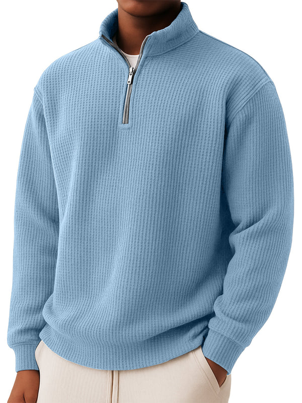 Cozy Waffle Zip Pullover